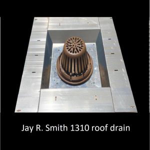 Jay R Smith model 1310 roof drain, LSP roof drain sump pan and hardware kit